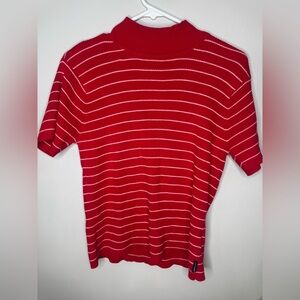 Vintage Liz Sport red  and White Striped shirt